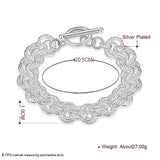 925 Silver Circle Chain Bracelet for Wedding Party