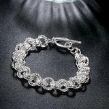 925 Silver Circle Chain Bracelet for Wedding Party