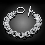 925 Silver Circle Chain Bracelet for Wedding Party