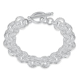 925 Silver Circle Chain Bracelet for Wedding Party