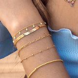 925 Silver Geometric Chain Bracelet for Women Bohemian Gift