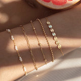 925 Silver Geometric Chain Bracelet for Women Bohemian Gift