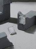 925 Silver Geometric Rectangle Crystal Stud Earrings Wedding Jewelry