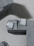 925 Silver Geometric Rectangle Crystal Stud Earrings Wedding Jewelry
