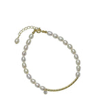925 Silver Baroque Pearl Bangle Bracelet for Women