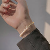 925 Silver Baroque Pearl Bangle Bracelet for Women