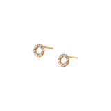 925 Silver Pearl Zircon Stud Earrings Women Jewelry