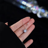 925 Silver Diamond Shaped Zircon Pendant Necklace for Women