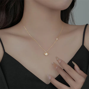 925 Silver Diamond Shaped Zircon Pendant Necklace for Women