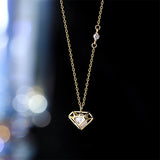 925 Silver Diamond Shaped Zircon Pendant Necklace for Women