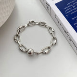 925 Silver Oval Hollow Bracelet Women's Couple Jewelry