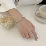 925 Silver Oval Hollow Bracelet Women's Couple Jewelry