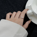 925 Silver Geometric Pearl Ring for Women Shell Bead Jewelry