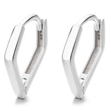 925 Silver Pentagonal Earrings Irregular Hoop Wedding Party Jewelry Gift