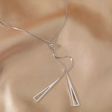 925 Silver Geometric Necklace Women Pendant Clavicle Chain