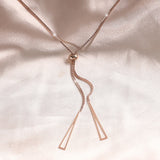 925 Silver Geometric Necklace Hollow Triangle Box Chain