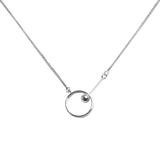 925 Silver Geometric Ring Necklace Box Chain Sweater Chain Woman Engagement Jewe