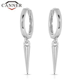 925 Silver Rivet Hoop Earrings for Women Punk Style