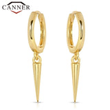 925 Silver Rivet Hoop Earrings for Women Punk Style