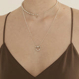 925 Sterling Silver Geometric Ball Pendant Necklace