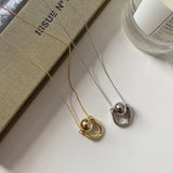 925 Sterling Silver Geometric Ball Pendant Necklace