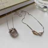925 Sterling Silver Geometric Ball Pendant Necklace