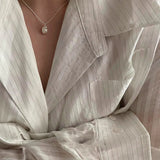 925 Silver Geometric Shape Pearl Pendant Charm Necklace