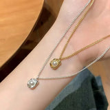 925 Silver Geometric Shape Pearl Pendant Charm Necklace
