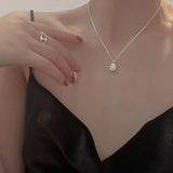 925 Silver Geometric Shape Pearl Pendant Charm Necklace