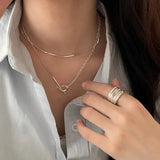 925 Silver Geometric Pendant Choker Birthday Gift