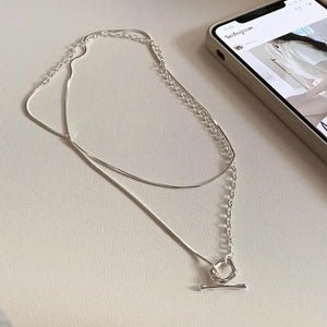 925 Silver Geometric Pendant Choker Birthday Gift