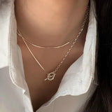 925 Silver Geometric Pendant Choker Birthday Gift