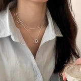 925 Silver Geometric Pendant Choker Birthday Gift