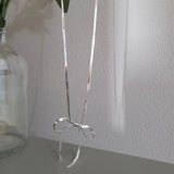 925 Silver Geometric Bow Necklace Women Engagement Jewelry