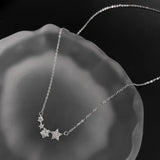 925 Silver Geometric Stars Necklace Women Engagement Jewelry