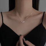 925 Silver Geometric Stars Necklace Women Engagement Jewelry