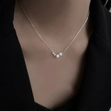 925 Silver Geometric Stars Necklace Women Engagement Jewelry