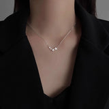 925 Silver Geometric Stars Necklace Women Engagement Jewelry