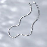 925 Silver Geometric Bead Anklets Bracelet for Women Summer Jewelry