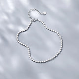 925 Silver Geometric Bead Anklets Bracelet for Women Summer Jewelry