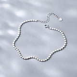 925 Silver Geometric Bead Anklets Bracelet for Women Summer Jewelry