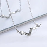 925 Silver Geometric Snake Choker Necklace Women Fine Jewelry