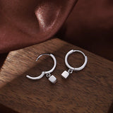 925 Silver Geometric Square Earrings with Square Earrings