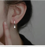 925 Silver Geometric Square Earrings with Square Earrings