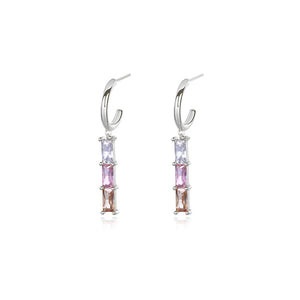 925 Sterling Silver Zircon Dangle Drop Earrings Bohemia Pendant Jewelry