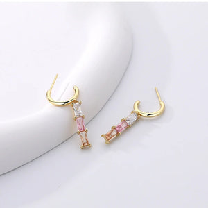 925 Sterling Silver Zircon Dangle Drop Earrings Bohemia Pendant Jewelry
