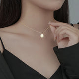 925 Silver Square Smiley Face Necklace Party Gift