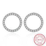 925 Silver Geometric Zirconia Stud Earrings For Women S-E539