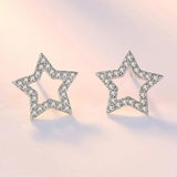 925 Silver Geometric Zirconia Stud Earrings For Women S-E539