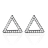 925 Silver Geometric Zirconia Stud Earrings For Women S-E539